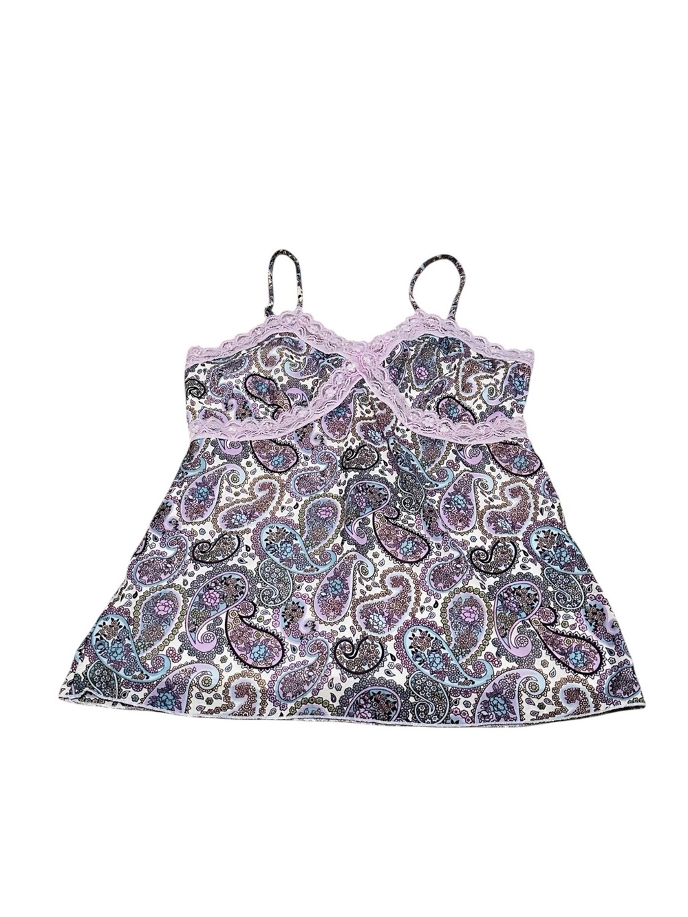 Vintage Xhiliration Babydoll Top Purple Lace Sequin Beaded Fairy Feminine